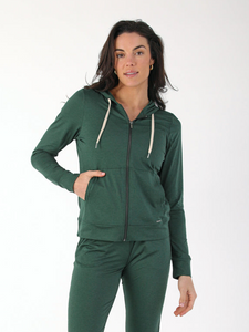 On The Go Lightweight Zip-Up Hoodie - Forest