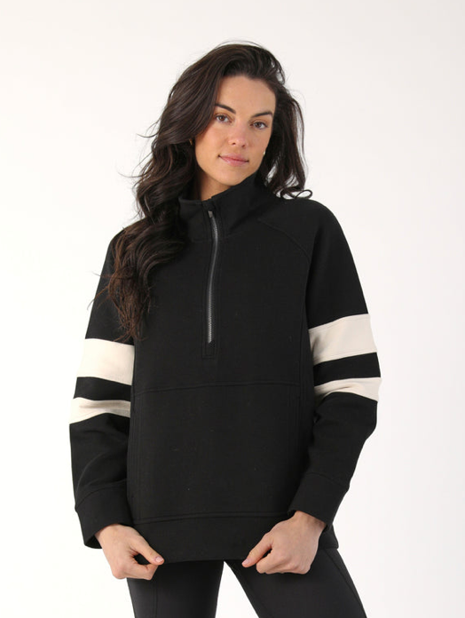 Prodigious Scuba 1/4 Zip - Black / Oatmilk