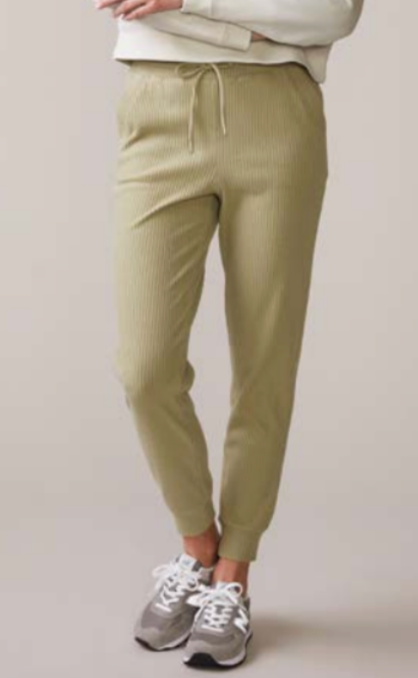 Brushed Rib Bungee Jogger - Faded Moss