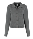 Olly Button Up Cardi - Dark Grey