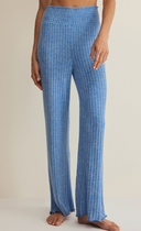 Dawn Smocked Rib Pant - Oceanic Blue