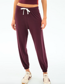 Andie Oversized Fleece Sweatpant - Dark Cherry