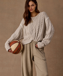 Xanthe Crew Neck Knit Sweater - Cream