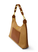 Seaside Satchel - Sand Dune Raffia & Mocha Leather