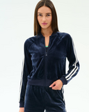 Heritage Velour Bomber - Indigo / White