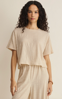 Sway Textured Cropped Tee - Whisper White