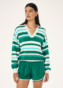 Retreat Collar Knit - College Green Stripe