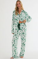 Livy Top / Connie Pant Set - Green Fairway Toile