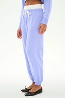 Andie Dual Waist Sweatpant - Purple Haze / White