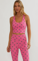 Yara Top - Flamingo Fronds Waffle