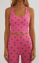 Yara Top - Flamingo Fronds Waffle