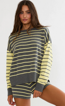 Callie Sweater - Butter Gray Stripe