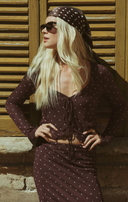 Amara Polka Dot Mesh Top - Dark Chocolate