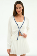 Bekah Knit Cardigan - White / Indigo