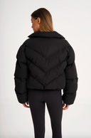 Cropped Puffer Jacket - Black
