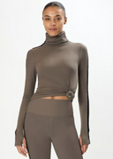 Jackson Rib Full Length Turtleneck - Lentil / Black