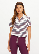 Sophie Cropped Polo Shirt - Stripe
