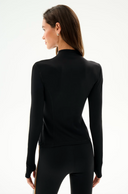 Isabelle Airweight Lite Mock Neck - Black / Creme