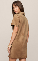 Leone Suede Mini Dress - Light Sand
