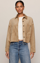 All Day Cropped Suede Jacket - Light Sand