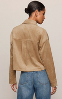 All Day Cropped Suede Jacket - Light Sand