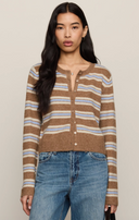 Medina Cozy Stripe Cardigan - Golden Caramel