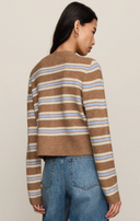 Medina Cozy Stripe Cardigan - Golden Caramel