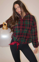 Leona Sherpa Top - Pine Hollow Plaid