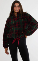 Leona Sherpa Top - Pine Hollow Plaid