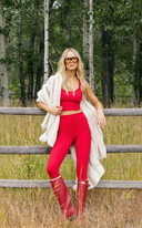 Tayler 7/8 Legging - Crimson Glitz