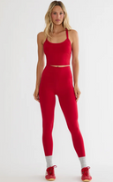 Tayler 7/8 Legging - Crimson Glitz