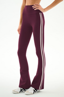 Raquel High Waist Supplex Flare 30 - Dark Cherry / Creme