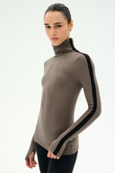 Jackson Rib Full Length Turtleneck - Lentil / Black