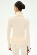 Jackson Rib Full Length Turtleneck - Creme / Black