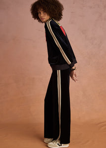Monaco Freya Wide Leg Pant- Navy Velour