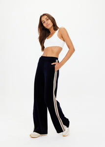 Monaco Freya Wide Leg Pant- Navy Velour