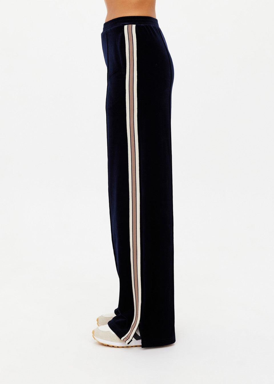 Monaco Freya Wide Leg Pant- Navy Velour