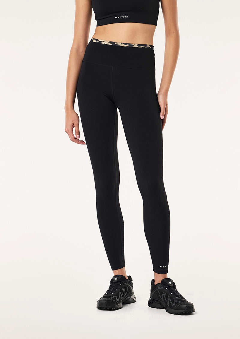 Vita Full Length Legging- Black/Leopard