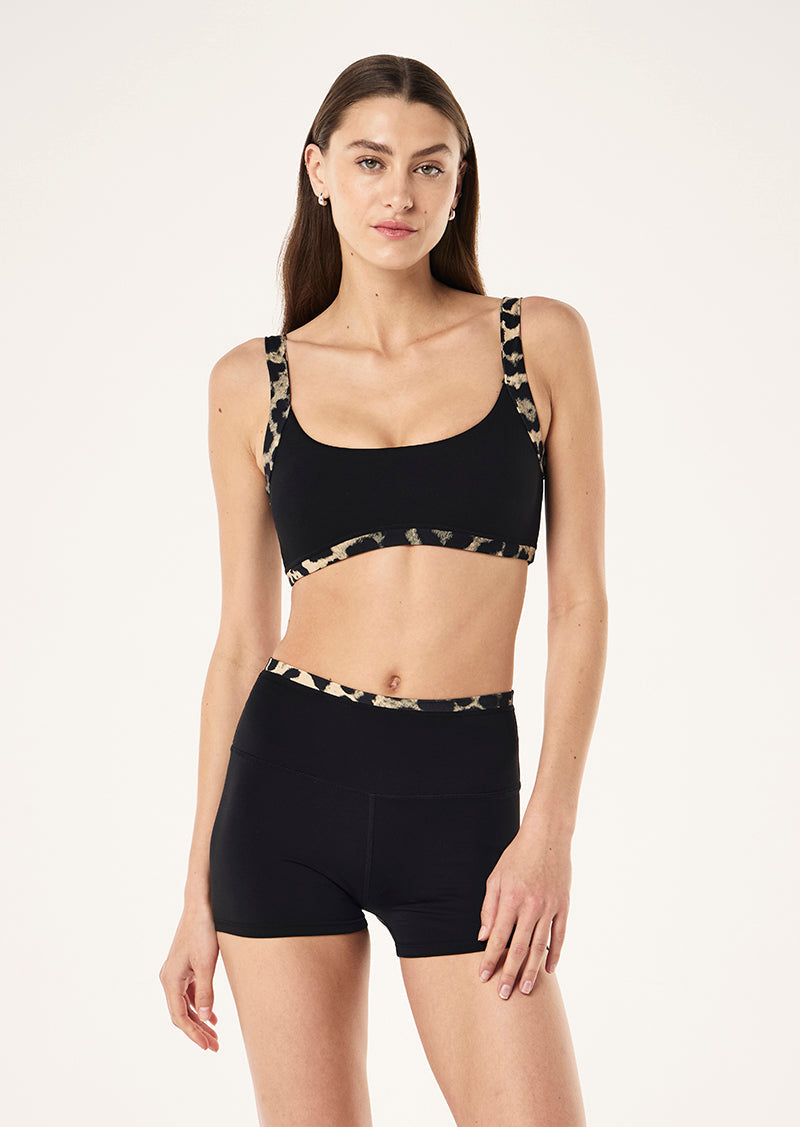 Vivid Sports Bra- Black/Leopard
