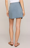 Sora Jersey Denim Mini Skirt- Ocean Air Indigo