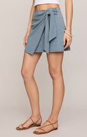 Sora Jersey Denim Mini Skirt- Ocean Air Indigo