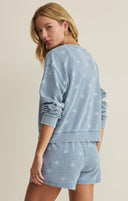 Written Stars Denim Sweatshirt- Ocean Air Indigo