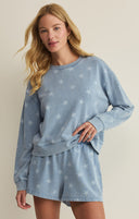 Written Stars Denim Sweatshirt- Ocean Air Indigo