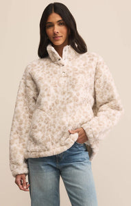 Brooklyn Leo Sherpa Jacket- Crystal