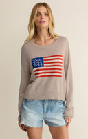 Sienna Patriot Sweater- Natural Heather
