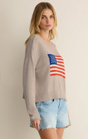 Sienna Patriot Sweater- Natural Heather