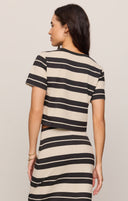 Stellan Striped Tee- Ash Black
