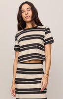 Stellan Striped Tee- Ash Black