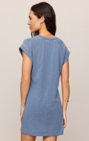 Tate Jersey Denim Mini Dress- Santorini Indigo