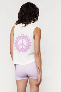 May All Beings Crop Tank Stone